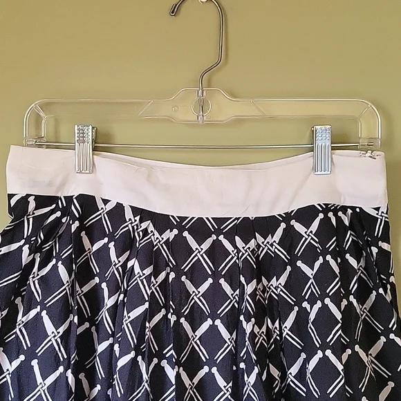 Autograph New Yourk black and  white patterned skirt vintage - Picture 4 of 9